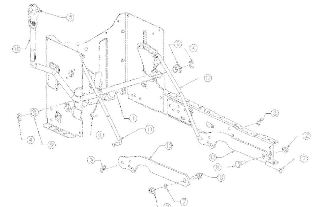 Deck Lift Diagram and Parts List for 2022 Yard Machines Lawn Tractor